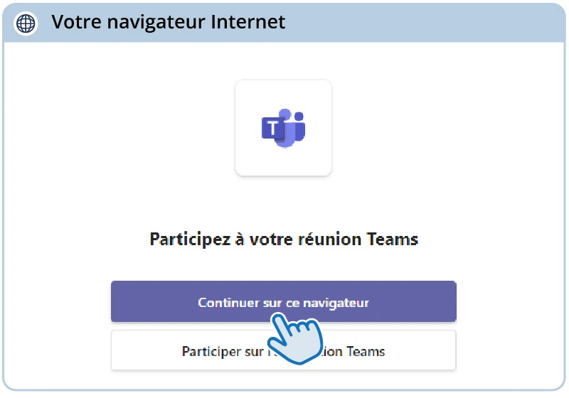 Bouton Continuer sur ce navigateur